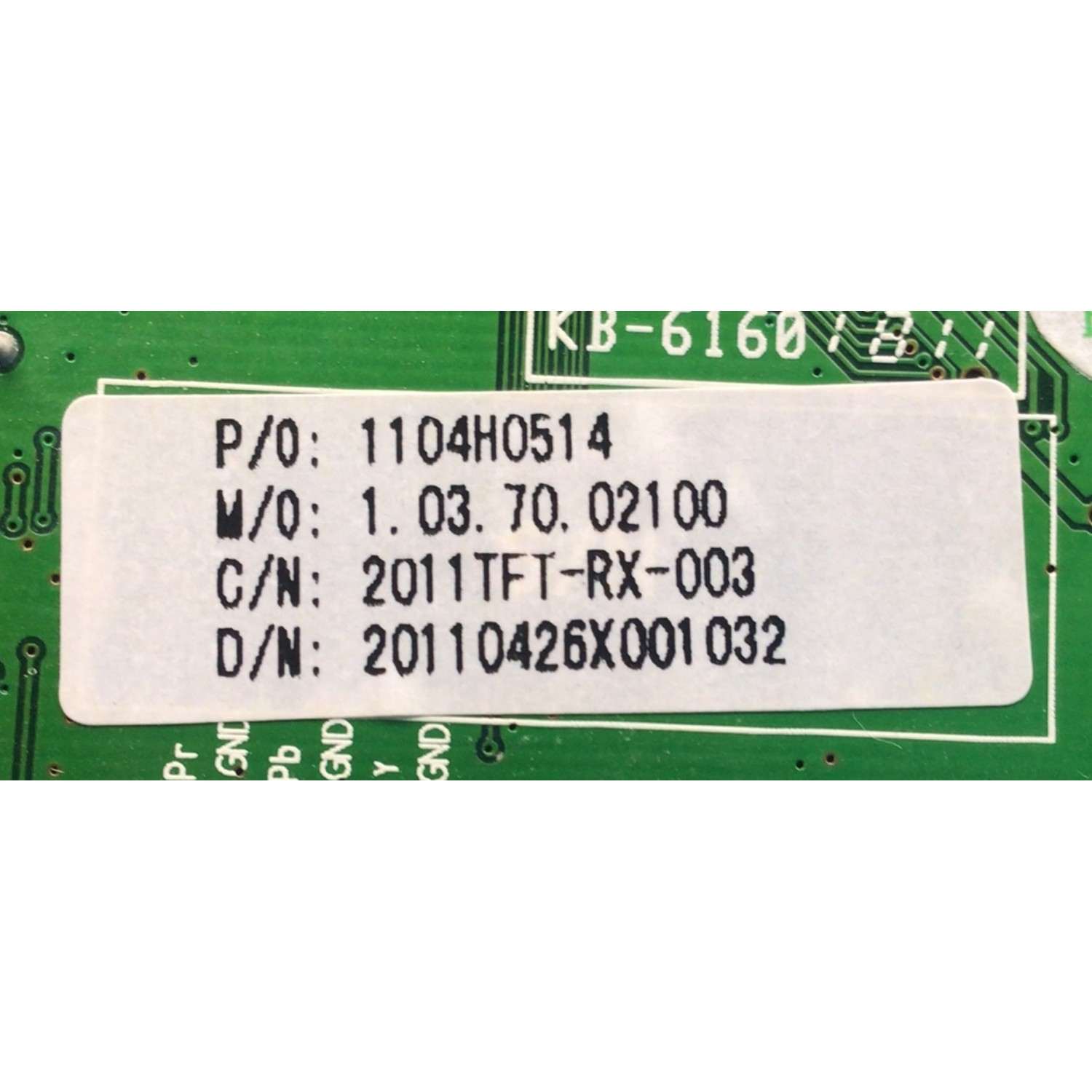 MAIN PARA T5V APEX / NUMERO DE PARTE 1104H0514 / CV318H-A-12 / 1.03.70.02100 / 2011TFT-RX-003 / PANEL T400HW04 V.1 / MODELO LE40H88 - Imagen 2